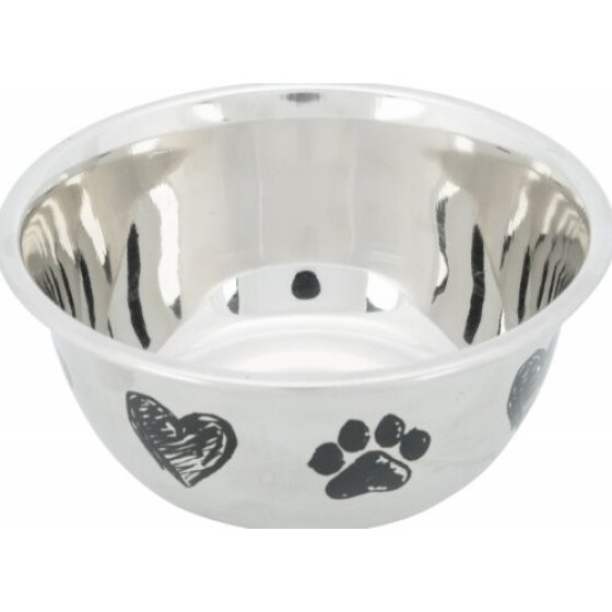 Gamelle inox motif coeur patte