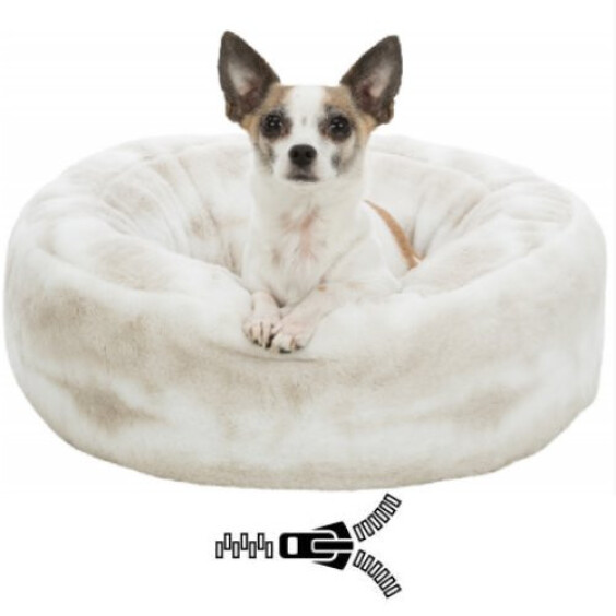 Panier rond pour chien, chihuahua et chat Nelli taupe ø 60 cm
