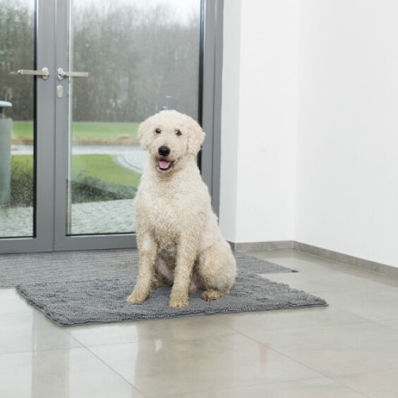 Tapis absorbant anti-saletés en microfibre gris