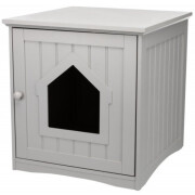 Meuble pour bac de toilette pour chat gris