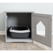 Meuble pour bac de toilette pour chat gris