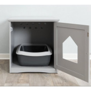Cabane pour bac à litière pour chat gris