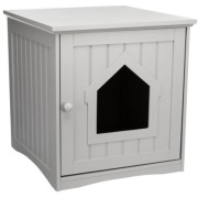 Cabane pour bac à litière pour chat gris