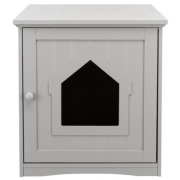 Cabane pour bac à litière pour chat gris