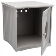 Cabane pour bac à litière pour chat gris