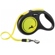FLEXI Laisse enrouleur sangle Néon jaune
