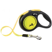 FLEXI Laisse enrouleur sangle Néon jaune