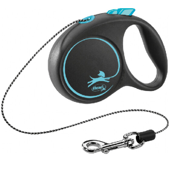 FLEXI Laisse enrouleur cordon Black Design bleu