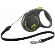Laisse chien enrouleur cordon Flexi Black DESIGN VERT