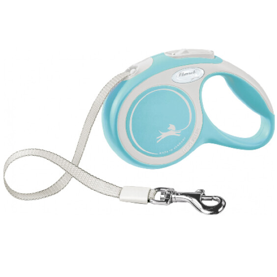 FLEXI Laisse sangle rétractable pour chien Comfort bleu clair