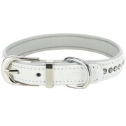 Collier Luxe Active Comfort strass pour chien : BLANC