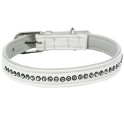 Collier Luxe Active Comfort strass pour chien : BLANC
