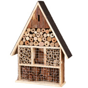 Hôtel à insectes artisanal en bois naturel 35 x 50 cm