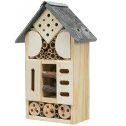 Hôtel à insectes original en pin verni 18 x 29 cm
