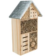 Hôtel à insectes en Bois Naturel et Métal Galvanisé