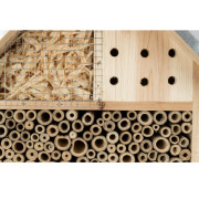 Hôtel à insectes en bois naturel et métal galvanisé 29x49 cm