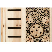 Hôtel à insectes en bois naturel et métal galvanisé 29x49 cm