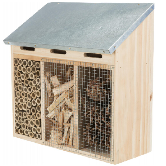 Hôtel à insectes rectangle en bois 30 x 30 cm