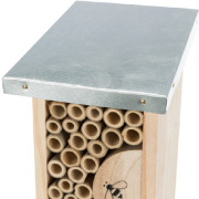 Hôtel à insectes en bois pour abeilles sauvages et guêpes 30 cm