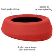 Gamelle anti débordement Splash Free Rouge