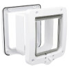Chatière 4 positions pour porte simple vitrage blanche 27 x 26 cm