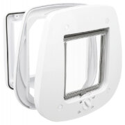 Chatière 4 positions pour porte simple vitrage BLANCHE