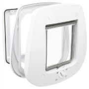 Chatière 4 positions pour porte simple vitrage blanche 27 x 26 cm