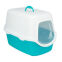 Maison de toilette pour chat avec couvercle bleu