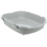 Grand bac à litière pour 2 chats XXL ou Maine Coon gris 71 x 50 cm