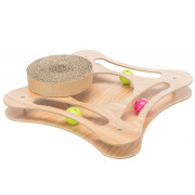 Jouet Etoile Griffoir carton avec balle Cadre Bois et Cataire