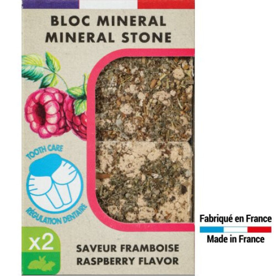 Bloc minéral pour rongeur framboise x2