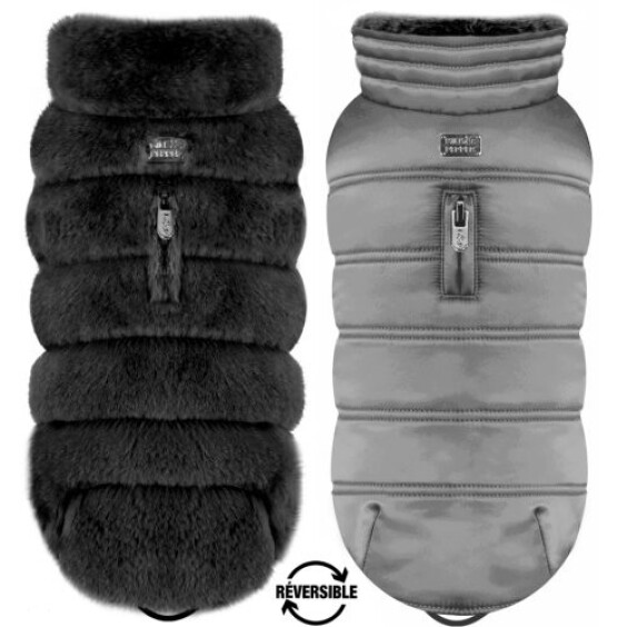Milk & Pepper Manteau Enya réversible noir et gris