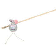 Canne à pêche balle grise pour chat