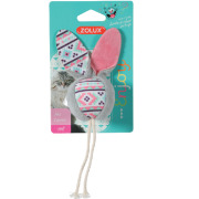 Jouet pour chat en peluche balle grise