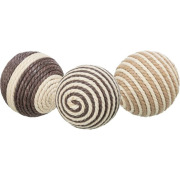 Balle en fil de coton à hochet pour chat bicolore Ø 4,5 cm