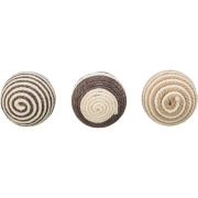 Balle en fil de coton à hochet pour chat bicolore Ø 4,5 cm