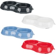 Gamelle double pour chat en plastique