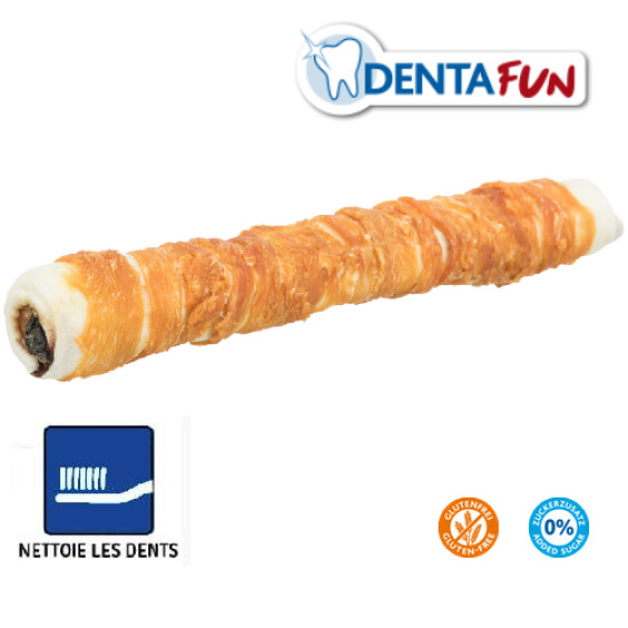 Rouleau Filled Chicken Chewing Roll pour chien 28 cm