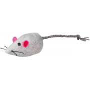 Souris pour chat en polyester avec catnip et clochette