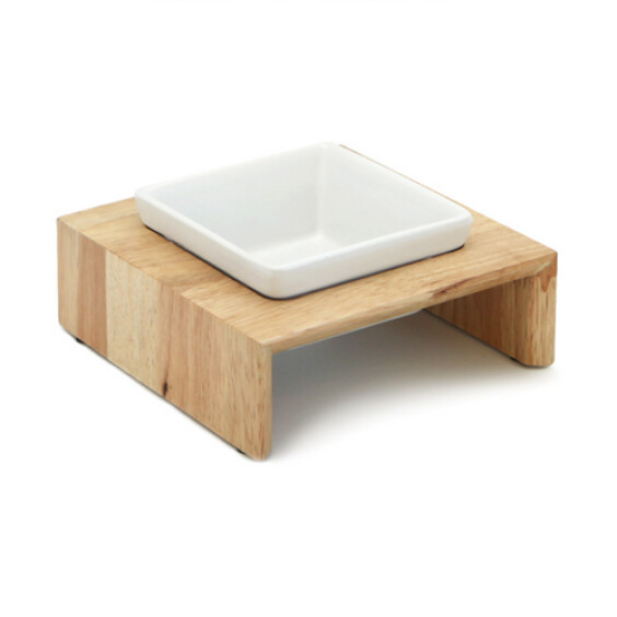 Hami Form Gamelle support Bois&Céramique pour chat et petit chien