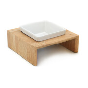 Gamelle Bois&Céramique surélevée, design, chat