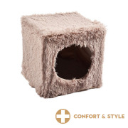 Maison anti-stress pour chat marron 38 x 38 cm