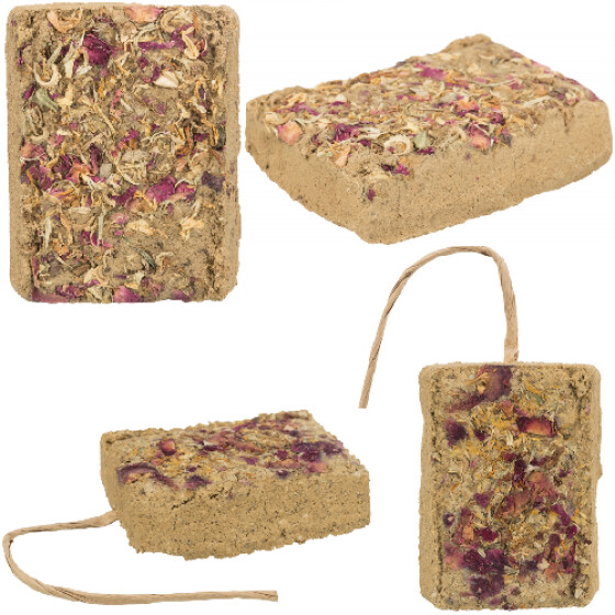 Pierre à ronger aux fleurs pour Rongeur et Lapin