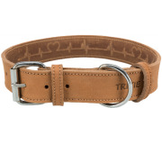 Collier en cuir gras marron