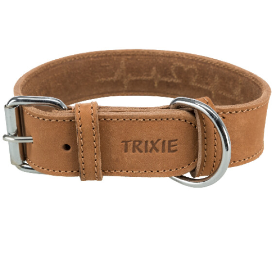 Collier large Heartbeat en Cuir gras MARRON pour chien