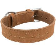 Collier large Heartbeat en Cuir gras MARRON pour chien