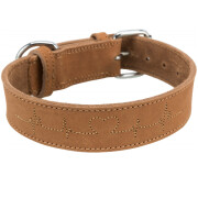 Collier large Heartbeat en Cuir gras MARRON pour chien