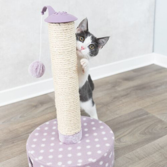 Poteau avec griffoir pour chaton mauve 47 cm