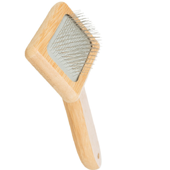 Brosse souple en bambou pour chien