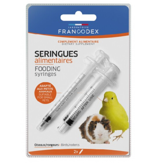 Seringues alimentaires pour oiseaux et rongeurs x2 Francodex
